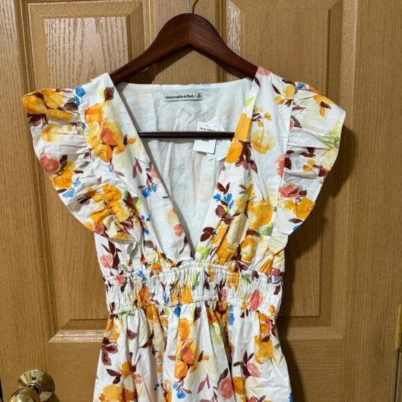 Abercrombie & Fitch Floral Maxi Dress - White and Yellow - Picture 3 of 8